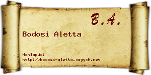 Bodosi Aletta névjegykártya